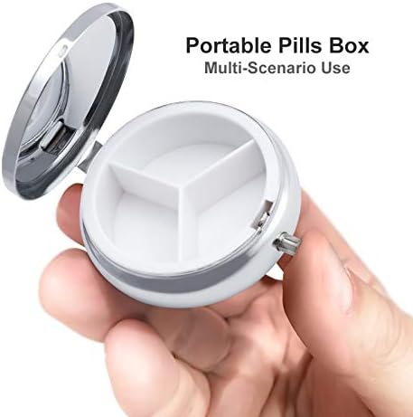 Kutija za pilule Božićni uzorak okrugla medicina tablet Case prenosiva kutija za pilule vitaminski kontejner Organizator pilule držač sa 3 pretinca
