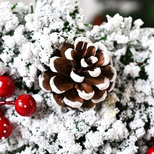 Božićni vijenac za ulazna snježna pahuljica snježna kugla pinecone ukrasi vijenac za zimski odmor Božić