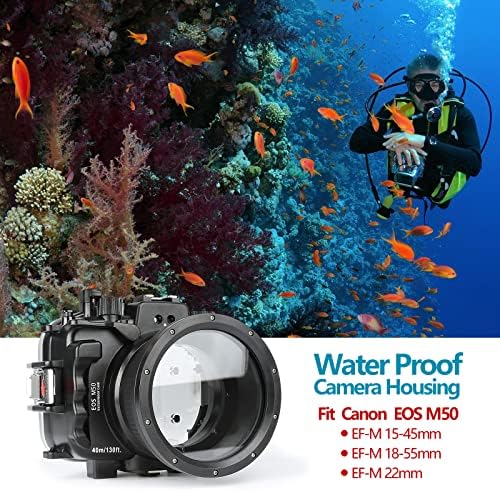 Morska vodootporna kućišta za Canon EOS M50 sa sočivom od 15-45 mm / 18-55mm, podvodna kamera Brzo oslobađanje
