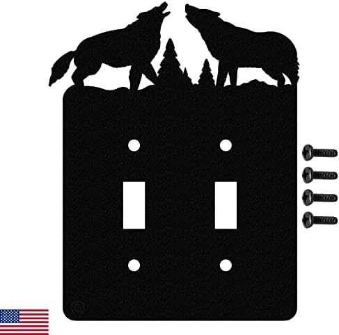 Zavija Wolves dvostruko prebacivanje svjetlosnog prekidača Zidna ploča - izrađena u SAD-u