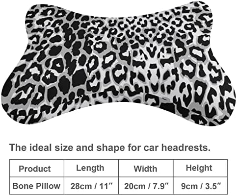 Crno-bijeli Leopard Print Jastuk za automobile 2 kom. Prozračiva glava za glavu Jastuk za glavu Univerzalni