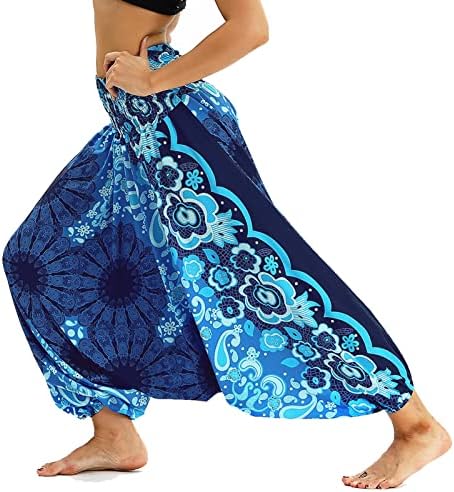 Barbedrose Ženska labava bager Gypsy Hippie Boho joga hlače Bohemian Beach Harem pantalone