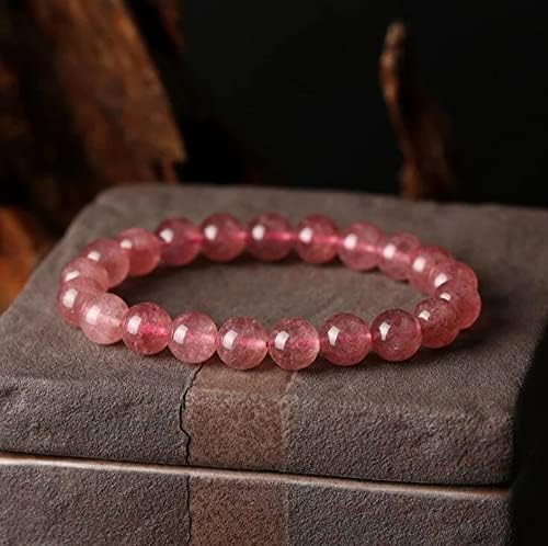 Th Smart - Strawberry Quartz narukvica - prirodna kristalna ljekovita narukvica-duhovna ravnoteža meditacija