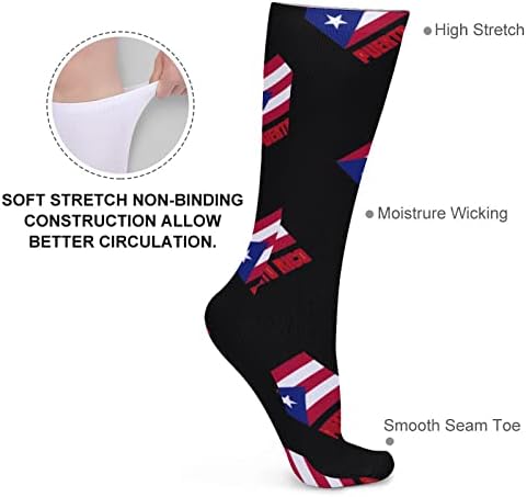 Weedkeycat Portoriko zastava debele čarape Novost Funny Ispiši grafiku Ležerne prilike za toplu