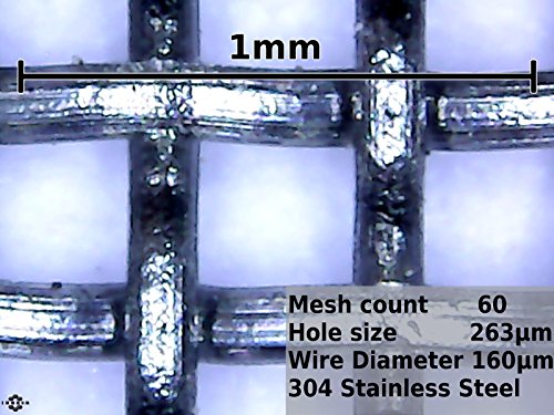Woven Wire Mesh, 60 mesh-0.26 mm otvor blende-po Inoxia veličina reza: 30cmx30cm
