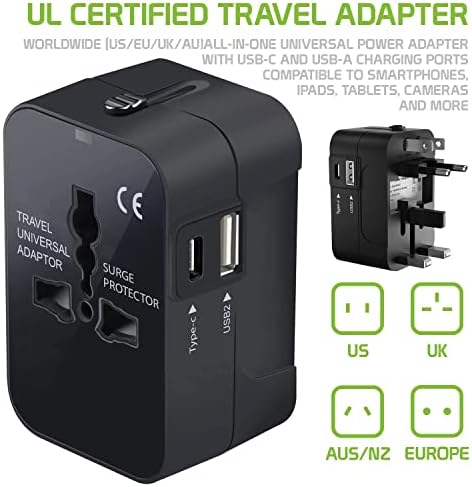 Putni USB Plus Međunarodni Adapter za napajanje kompatibilan sa Oppo R6007 za Svjetsku snagu za 3 uređaja