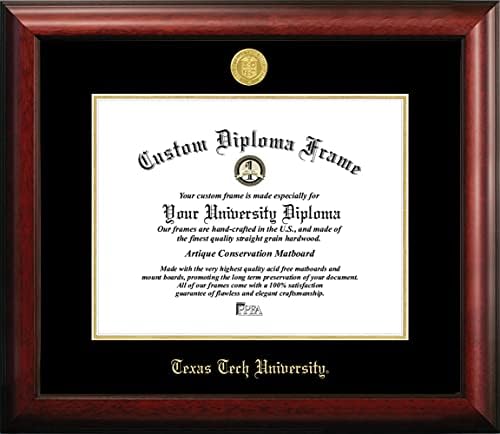 Slike u kampusu TX960GEd Texas Texas Tech Universional Embooshed Diploma okvir, 11 x 14, zlato