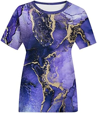 Žene 2023 Ležerne prilike povremene majice kratki rukav gradijent boje vrhovi labave fit prugaste majice Izlazak