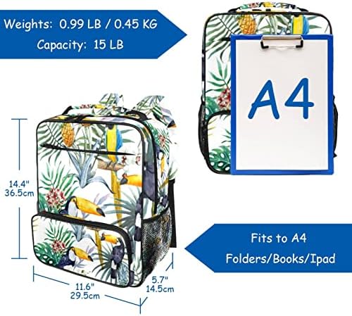VBFOFBV Lagani casual backpack za muškarce i žene, moderna tropska džungle Parrot