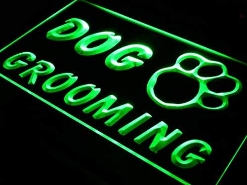 ADVPRO Dog Grooming Pet Shop displej LED neonski znak zeleni 12 x 8.5 inča st4s32-i597-g