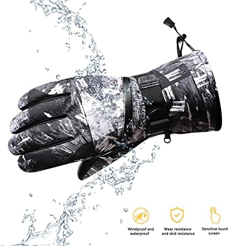 Qvkarw zimske tople skijalice snijega vodovodne rukavice s dodirnim zaslonom sa džepom sa patentnim zatvaračem