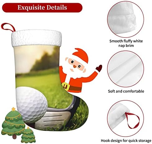 Yuyuy Golf Ball Božićni čarapa za odmor Kamin Viseća čarapa 18 inča