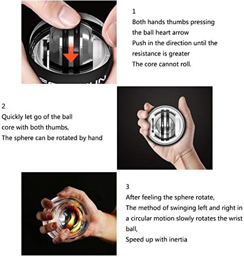 GLJ zglob Centrifugalna lopta, dekompresijska lopta za ruke, LED ojačaj ručno, za jače kosti zglobova i mišića