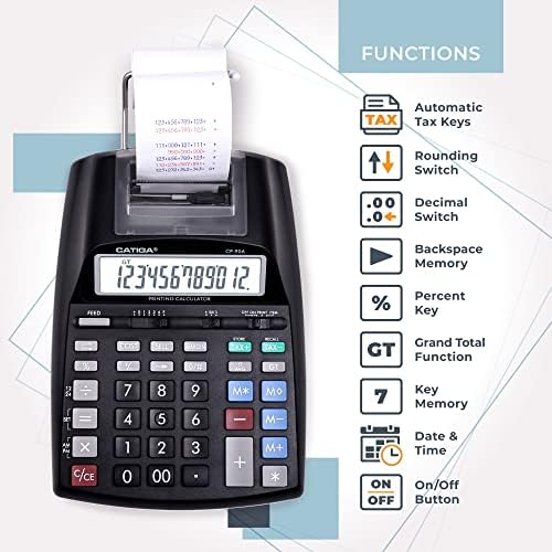Ispis Kalkulator nadograđene funkcije sa 12-znamenki LCD ekrana, 2,03 linija / sec, dva štamparija,