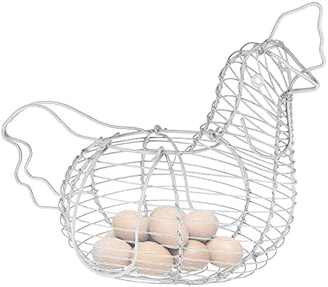 Korpa za skladištenje jaja držač žice od bijelog jaja sa ručkom za nošenje, stalak za dozator jaja u