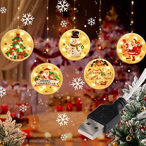 Lxcom rasvjeta Božić LED zavjese svjetla pet serija 3D Fairy Light Hanging Božić Twinkle ukras USB