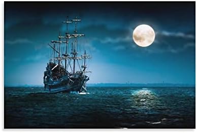Uljana slika zidna Umjetnost gusarskog broda Plovidba na moru platno slikarstvo zidni umjetnički Poster za