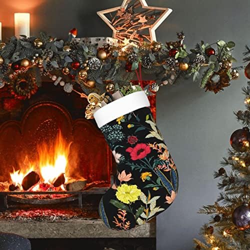 Yilequan 18 inča Božićne čarape Klasične čarape, šarene boho cvjetne, za obiteljski odmor Božićni