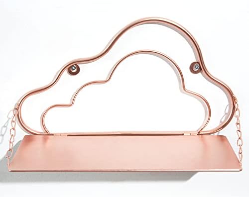 Mazjoaru plutajuće police Rose Gold Dvostruki sloj oblaka Dizajn oblika visećih polica ružičaste