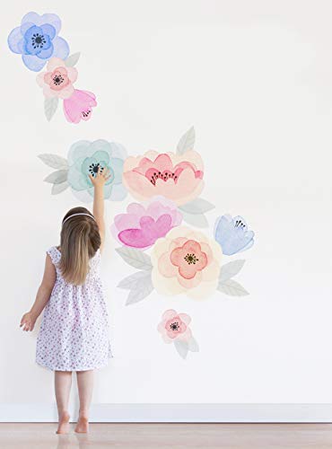 Kid's akvarel cvjetne zidne naljepnice