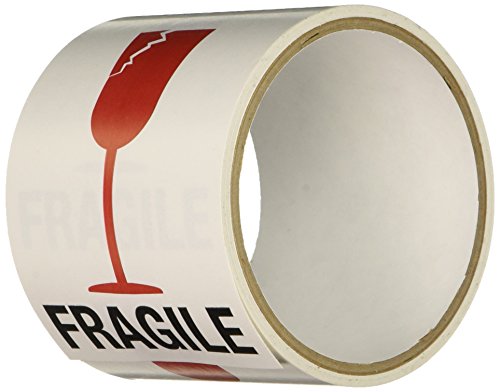 TapeCase naljepnice za pakovanje lomljivo, Razbijeno staklo, crveno / bijelo / crno - 50 po pakovanju