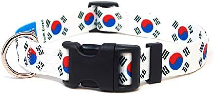 Ovratnik za pse sa zastavom Južne Koreje | Izvrsno za nacionalne praznike, posebne događaje, festivale,