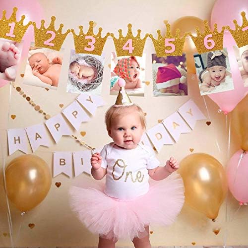 Symphony Rođendan Fotografija Banner, 1. rođendan BABY Photo Banner novorođenče do 12 mjeseci