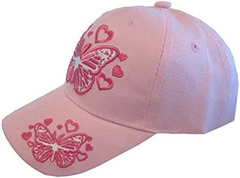 Kid's Youth Pink Butterfly Hat - bejzbol kapa