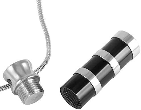 DOTUIARG čelik Crna nehrđajuća čelična cilindrična ogrlica za pepeo za ljude / kućne ljubimce