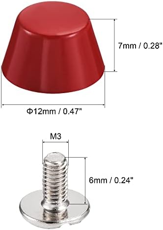 UXCell 12x7mm začiniteljke za zakovice vijak uzvik ravni šuplji stočni štitnik za kožni zanat DIY Crvena