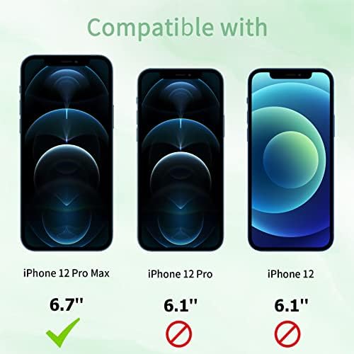 QUESPLE [2 paket] zelena zaštita ekrana za privatnost za iPhone 12 Pro Max 6.7 inch, Cool zelena šarena