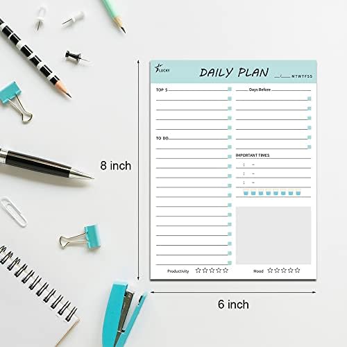 Dnevni planer za popis bilježnica za notepad 60 listova nedidiran 6 x8 dnevna dnevna planer organizatora