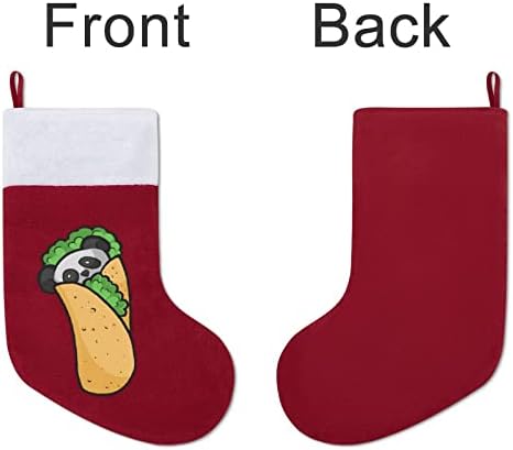 Panda Burrito Taco Slatke božićne čarape Čarapa Xmas Tree Santa ukrasi Viseći ukrasi za kamin za odmor