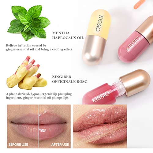 KISSIO Lip Plumper, boja za usne Plumper Gloss, Lip Enhancer, biljni ekstrakti Plumping Serum za