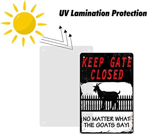 Muatoo znak upozorenja koze - 'držite kapiju zatvorenom Bez obzira na to što koze kažu', 8x12inch Limeni