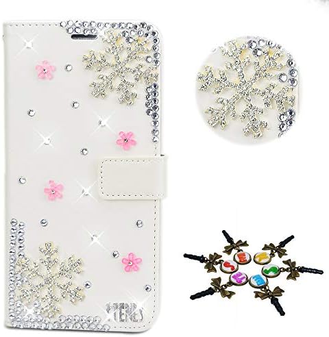 STENES Bling futrola kompatibilna sa LG Phoenix Plus-Stylish - 3D ručno rađeni Snow Flowers cvjetni