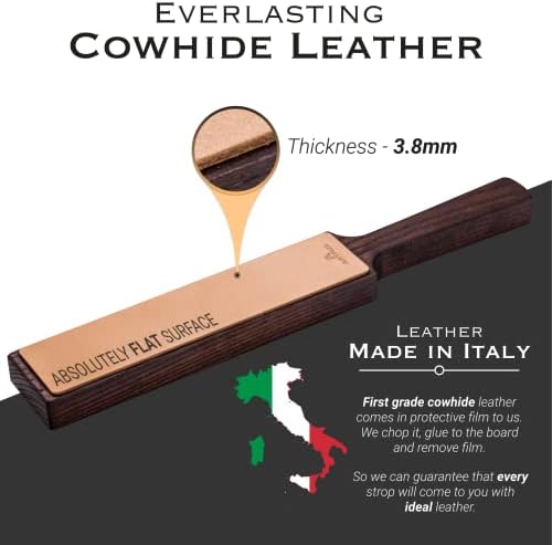 Artrize veslo Strop 2 Sided - italijanska koža sa jedinjenjima za oštrenje noža Stropping Kit Honing britva