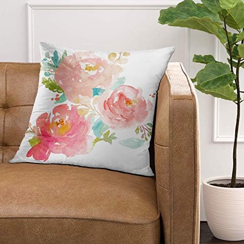 Clotl cvjetni cvjetni cvjetni ljubičice ljetni akvarel pastel cvjetna menta ukrasna jastučna futrola za kućne dekor 20 x 20 inča jastučnica