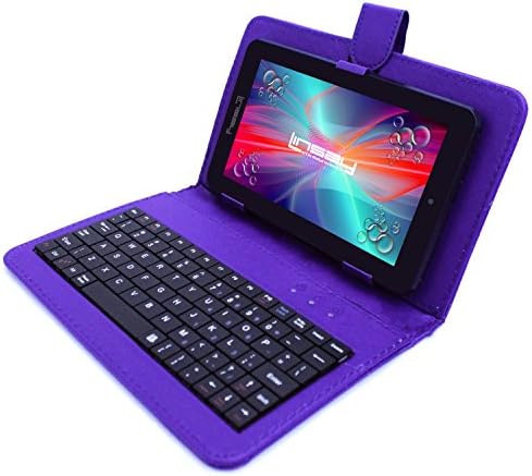 Linsay 7 2GB RAM 32GB Android 12 tablet sa ljubičastom tastaturom