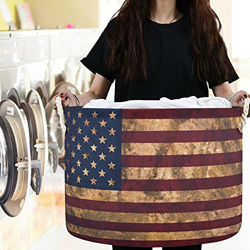 Vissunny Vintage Style SAD Zastava za pranje rublja košare tkanina za odlaganje kante za skladištenje skraćeno