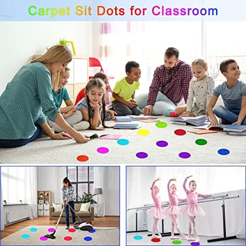 Tepih za učionicu, višebojni krugovi sjedi tačkice za uredbe za ublažavanje učionica, at za tepihe