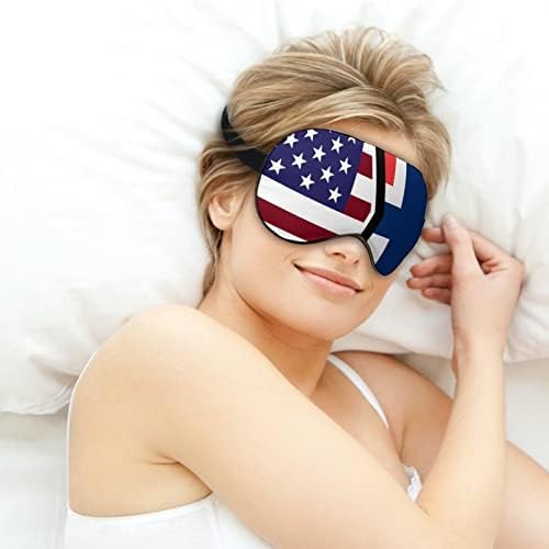 Sjedinjene Države i Norveška zastava maska ​​za oči za spavanje zatamnjenje noćno povez sa podesivim