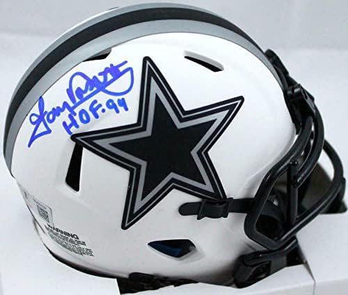 Tony Dorsett sa autogramom Dallas Cowboys Lunar Speed Mini Helmet w / HOF-BAW Holo-autograme