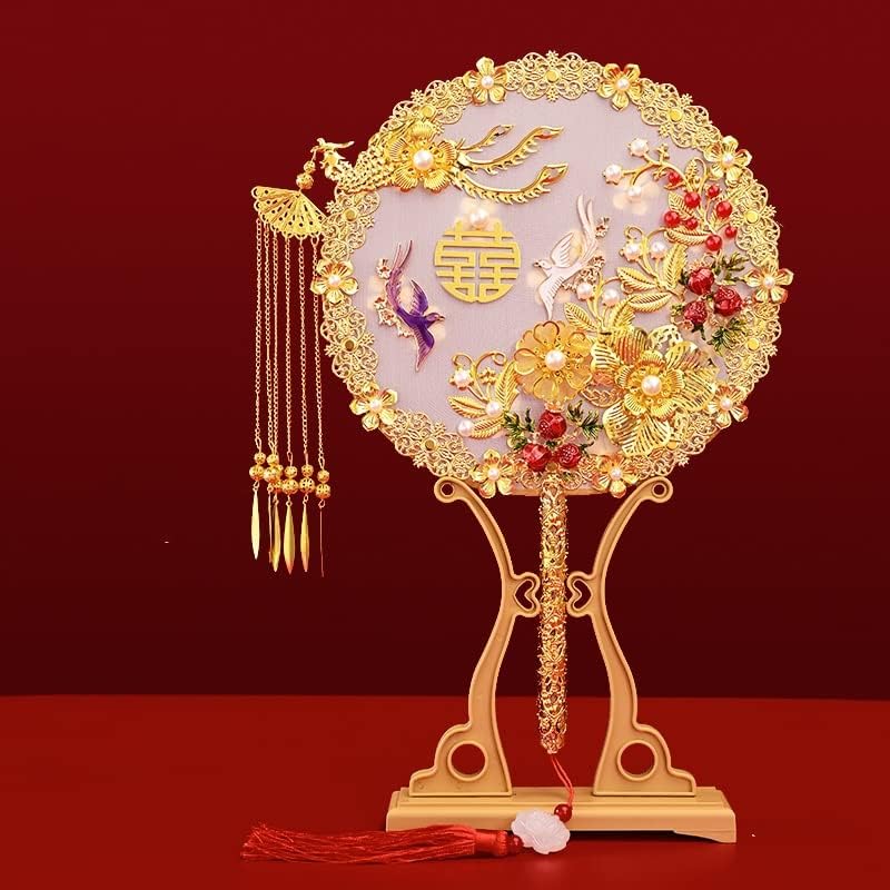 JKUYWX Vintage Kineska mladenka brak okrugla svileni ventilator kineskih tradicionalnih vjenčanica