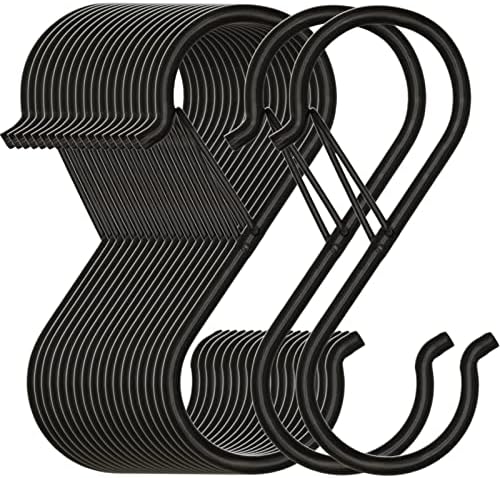 MZEKGXM 20 paketa za viseće, dizajn sigurnosnih kopča za jaku zaštitu crne s oblikovane kuke