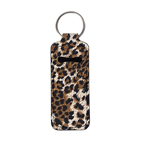 Coldinair braon Leopard Print držač za labele privjesak za ključeve, držač balzama za usne držač za privjesak