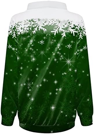 Swrowesi Sretan Božić Duks za žene božićno drvo grafički Dugi rukav lagana majica pulover