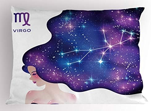 Ampesonne nebeski jastuk, horoskop Djevica sa znakom i apstraktnom prostorom za kosu constellation,