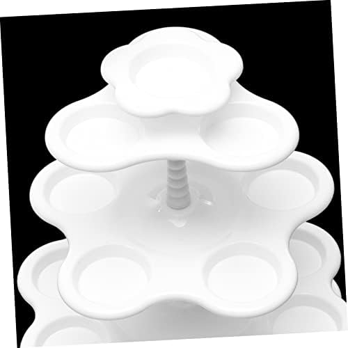 Cabilock Cupcake Čaj za slastičasti kolač za plastični banket Tuš Bijela vjenčana ploča Ploč za popodnevni
