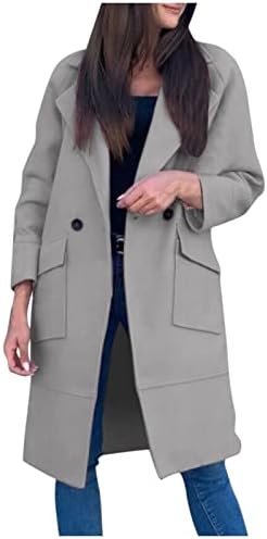 Cokuera Womens Fals Fashion Classy Trench Jakna kaput s dugim rukavima s dugim rukavima s jednim gumbom s džepom
